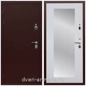 Входные двери с зеркалом и теплоизоляцией, Дверь входная Армада Люкс Антик медь / ФЛЗ-пастораль Белый матовый двухконтурная