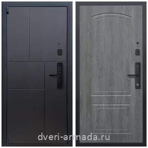 Темные входные двери, Дверь входная Армада Бастион МДФ 16 мм Kaadas S500 / МДФ 6 мм ФЛ-138 Дуб Филадельфия графит