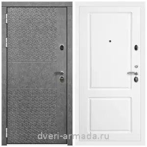 3 контура, Дверь входная Армада Престиж Белая шагрень МДФ 16 мм Штукатурка графит ФЛС - 502 / ФЛ-117 Белый матовый