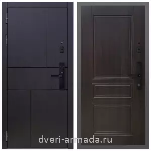 Темные входные двери, Умная входная смарт-дверь Армада Оникс МДФ 10 мм Kaadas S500 / МДФ 6 мм ФЛ-243 Эковенге