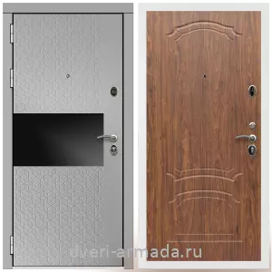 Двери МДФ для квартиры, Дверь входная Армада Престиж Белая шагрень МДФ 16 мм Милк рикамо софт / МДФ 16 мм ФЛ-140 Мореная береза