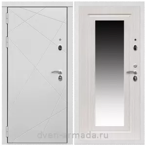 МДФ с зеркалом, Дверь входная Армада Тесла МДФ 16 мм / МДФ 16 мм ФЛЗ-120 Дуб белёный
