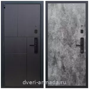 Темные входные двери, Дверь входная Армада Бастион МДФ 16 мм Kaadas S500 / МДФ 6 мм ПЭ Цемент темный