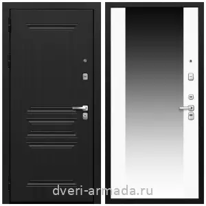 Входные двери черная шагрень, Дверь входная железная Армада Экстра МДФ 10 мм ФЛ-243 Черная шагрень / МДФ 16 мм СБ-16 Белый матовый