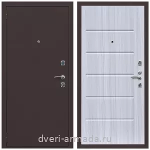 Входные двери с внутренней отделкой панелями МДФ, Дверь входная Армада Комфорт Антик медь / ФЛ-102 Сандал белый