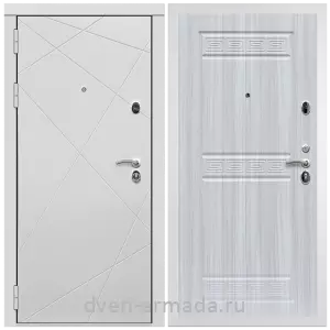 Входные двери Белый сандал, Дверь входная Армада Тесла МДФ 16 мм / МДФ 10 мм ФЛ-242 Сандал белый