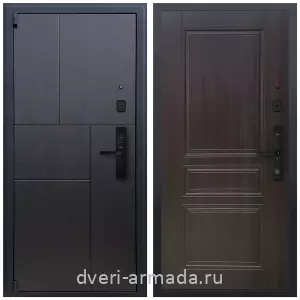 Темные входные двери, Дверь входная Армада Бастион МДФ 16 мм Kaadas S500 / МДФ 6 мм ФЛ-243 Эковенге