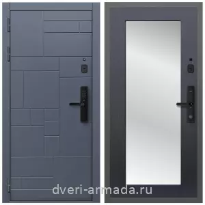 Белые двери с зеркалом, Умная входная смарт-дверь Армада Аккорд МДФ 10 мм Kaadas S500 / МДФ 16 мм ФЛЗ-Пастораль, Венге