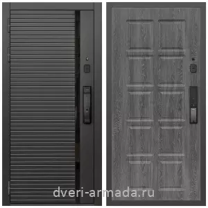 Правые входные двери, Умная входная смарт-дверь Армада Каскад BLACK МДФ 10 мм Kaadas K9 / МДФ 10 мм ФЛ-38 Дуб Филадельфия графит