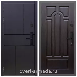 Темные входные двери, Умная входная смарт-дверь Армада Оникс МДФ 10 мм Kaadas S500 / МДФ 16 мм ФЛ-58 Венге