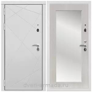 Входные двери с зеркалом МДФ, Дверь входная Армада Тесла МДФ 16 мм / МДФ 16 мм ФЛЗ-Пастораль, Дуб белёный