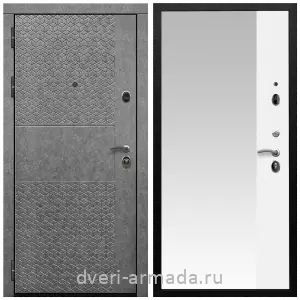 Входные двери с зеркалом и теплоизоляцией, Дверь входная Армада Престиж Черная шагрень МДФ 16 мм Штукатурка графит ФЛС - 502 / МДФ 16 мм ФЛЗ Панорама-1 Белый матовый