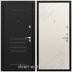 Черные входные двери, Металлическая дверь входная Армада Экстра МДФ 10 мм ФЛ-243 Черная шагрень / МДФ 16 мм ФЛ-143 Шате крем