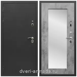 Входные двери с зеркалом и теплоизоляцией, Дверь входная Армада Престиж Черный шелк / МДФ 16 мм ФЛЗ пастораль Бетон темный