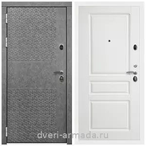 Левые входные двери, Дверь входная Армада Престиж Белая шагрень МДФ 16 мм Штукатурка графит ФЛС - 502 / ФЛ-243 Белый матовый