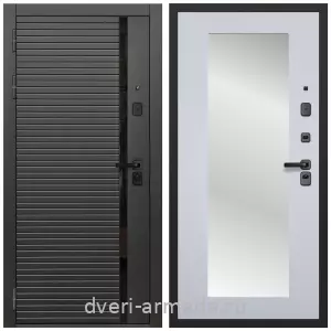 Белые двери с зеркалом, Дверь входная Армада Каскад BLACK МДФ 10 мм / МДФ 16 мм ФЛЗ-Пастораль, Ясень белый