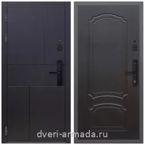 Темные входные двери, Умная входная смарт-дверь Армада Оникс МДФ 10 мм Kaadas S500 / МДФ 6 мм ФЛ-140 Венге