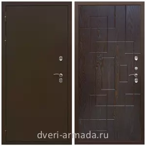 Толстые входные двери, Дверь входная уличная в дом Армада Термо Молоток коричневый/ МДФ 16 мм ФЛ-57 Дуб шоколад трехконтурная от производителя