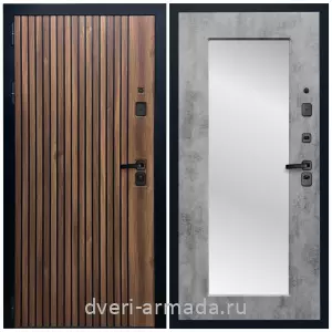 Белые двери с зеркалом, Дверь входная Армада Вектор МДФ 10 мм / МДФ 16 мм ФЛЗ-Пастораль, Бетон темный