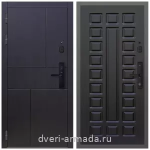 Темные входные двери, Умная входная смарт-дверь Армада Оникс МДФ 10 мм Kaadas S500 / МДФ 16 мм ФЛ-183 Венге