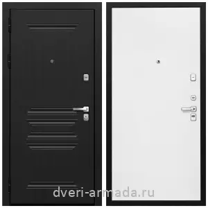 Двери МДФ для квартиры, Дверь входная Армада Экстра МДФ 10 мм ФЛ-243 Черная шагрень / МДФ 10 мм Гладкая белый матовый