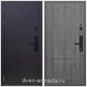 Темные входные двери, Умная входная смарт-дверь Армада Оникс МДФ 10 мм Kaadas S500 / МДФ 6 мм ФЛ-138 Дуб Филадельфия графит