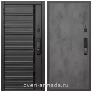 Правые входные двери, Умная входная смарт-дверь Армада Каскад BLACK МДФ 10 мм Kaadas K9 / МДФ 10 мм ФЛ-291 Бетон темный