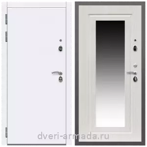 Белые двери с зеркалом, Дверь входная Армада Кварц МДФ 10 мм / МДФ 16 мм ФЛЗ-120 Дуб белёный