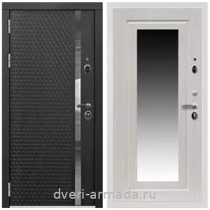 Входные двери с зеркалом и теплоизоляцией, Дверь входная Армада Престиж Белая шагрень МДФ 16 мм ФЛН - 501 / МДФ 16 мм ФЛЗ-120 Дуб беленый