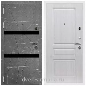 Одностворчатые входные двери, Дверь входная Армада Престиж Белая шагрень МДФ 16 мм Торос графит / МДФ 16 мм ФЛ-243 Дуб белёный
