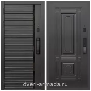 Правые входные двери, Умная входная смарт-дверь Армада Каскад BLACK МДФ 10 мм Kaadas K9 / МДФ 16 мм ФЛ-2 Венге