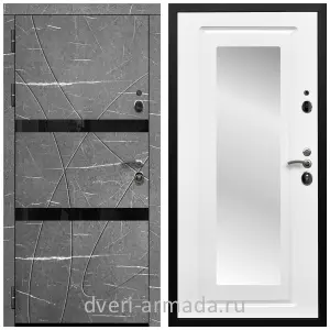 Черные входные двери, Металлическая дверь входная Армада Престиж Черная шагрень МДФ 16 мм Торос графит / МДФ 16 мм ФЛЗ-120 Ясень белый