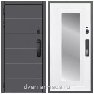 Входные двери с зеркалом и теплоизоляцией, Дверь входная Армада Роуд МДФ 10 мм Kaadas K9 / МДФ 16 мм ФЛЗ-120 Ясень белый