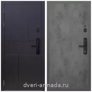 Темные входные двери, Умная входная смарт-дверь Армада Оникс МДФ 10 мм Kaadas S500 / МДФ 10 мм ФЛ-291 Бетон темный