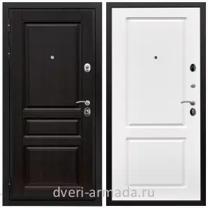 Двери МДФ для квартиры, Дверь входная Армада Премиум-Н МДФ 16 мм ФЛ-243 Венге / МДФ 16 мм ФЛ-117 Белый матовый