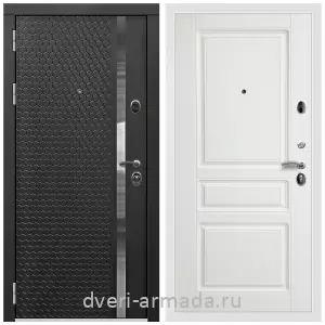Двери МДФ для квартиры, Дверь входная Армада Престиж Белая шагрень МДФ 16 мм ФЛН - 501 / МДФ 16 мм ФЛ-243 Белый матовый