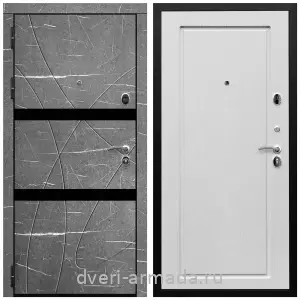 Черные входные двери, Металлическая дверь входная Армада Престиж Черная шагрень МДФ 16 мм Торос графит / МДФ 16 мм ФЛ-119 Ясень белый