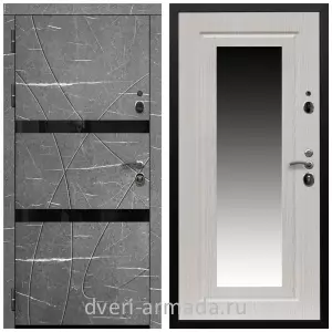 Черные входные двери, Металлическая дверь входная Армада Престиж Черная шагрень МДФ 16 мм Торос графит / МДФ 16 мм ФЛЗ-120 Дуб белёный