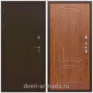 Коричневые входные двери, Металлическая коричневая дверь входная уличная в частный дом Армада Термо Молоток коричневый/ ФЛ-140 Мореная береза трехконтурная