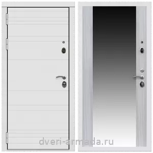 Белые двери с зеркалом, Дверь входная Армада Престиж Белая шагрень матовый линии горизонт МДФ 16 мм / МДФ 16 мм СБ-16 Сандал