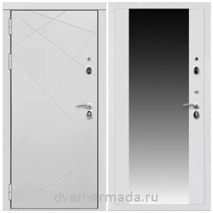 Входные двери с зеркалом и теплоизоляцией, Дверь входная Армада Престиж Белая шагрень Престиж Лофт ФЛ-291 / СБ-16 Белый матовый