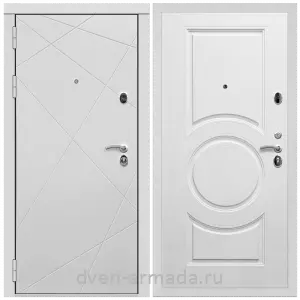Входные двери Колизей, Дверь входная Армада Тесла МДФ 16 мм / МДФ 16 мм МС-100 Белый матовый