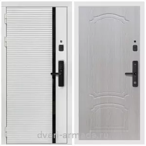 Входные двери Беленый дуб, Умная входная смарт-дверь Армада Каскад WHITE МДФ 10 мм Kaadas S500 / МДФ 6 мм ФЛ-140 Дуб белёный