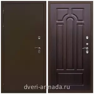 Коричневые входные двери, Металлическая коричневая дверь входная железная наружная в частный дом Армада Термо Молоток коричневый/ ФЛ-58 Венге с терморазрывом
