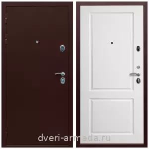 Одностворчатые входные двери, Дверь входная Армада Люкс Антик медь / МДФ 16 мм ФЛ-117 Белый матовый
