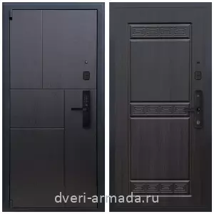 Темные входные двери, Дверь входная Армада Бастион МДФ 16 мм Kaadas S500 / МДФ 10 мм ФЛ-242 Эковенге