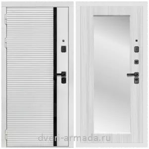 Входные двери с зеркалом и теплоизоляцией, Дверь входная Армада Каскад WHITE МДФ 10 мм / МДФ 16 мм ФЛЗ-Пастораль, Сандал белый