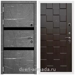 Черные входные двери, Металлическая дверь входная Армада Престиж Белая шагрень МДФ 16 мм Торос графит / МДФ 16 мм ОЛ-39 Эковенге