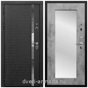 Белые двери с зеркалом, Дверь входная Армада Престиж Черная шагрень МДФ 16 мм ФЛН - 501/ МДФ 16 мм ФЛЗ пастораль Бетон темный