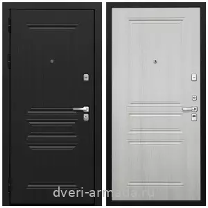 Двери МДФ для квартиры, Дверь входная Армада Экстра МДФ 10 мм ФЛ-243 Черная шагрень / МДФ 6 мм ФЛ-243 Лиственница беж красивая